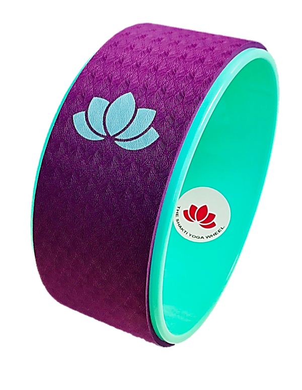 Purple Yoga Wheel with Green Lotus - The Shakti Yoga Wheel